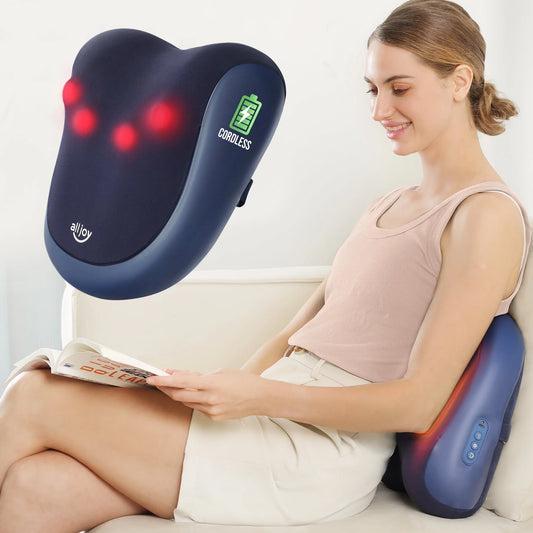 Cordless Back Massager with Heat, Shiatsu Neck and Back Massager for Deep Tissue, 3D Kneading Massage Pillow for Neck, Back, and Shoulders, Gifts for Men Women