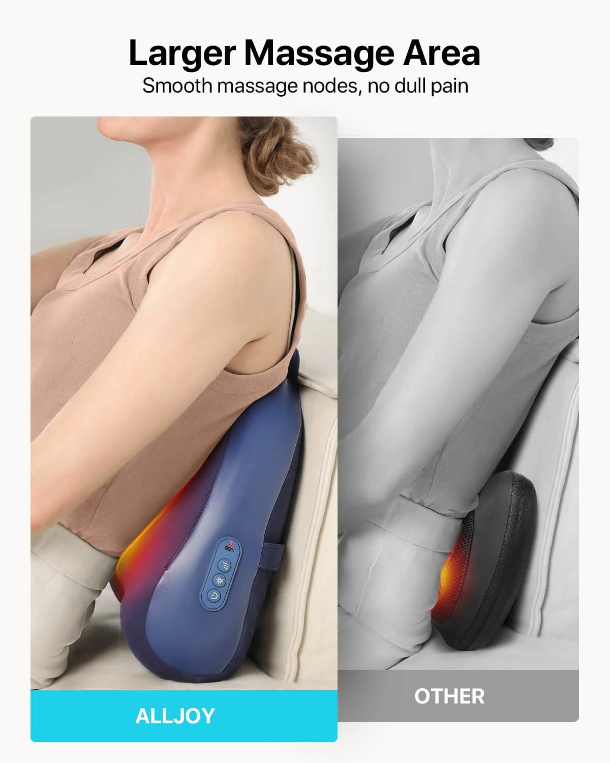 Cordless Back Massager with Heat, Shiatsu Neck and Back Massager for Deep Tissue, 3D Kneading Massage Pillow for Neck, Back, and Shoulders, Gifts for Men Women